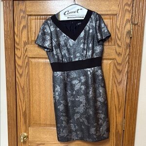 Alex Marie Black and Silver Floral Mini Dress